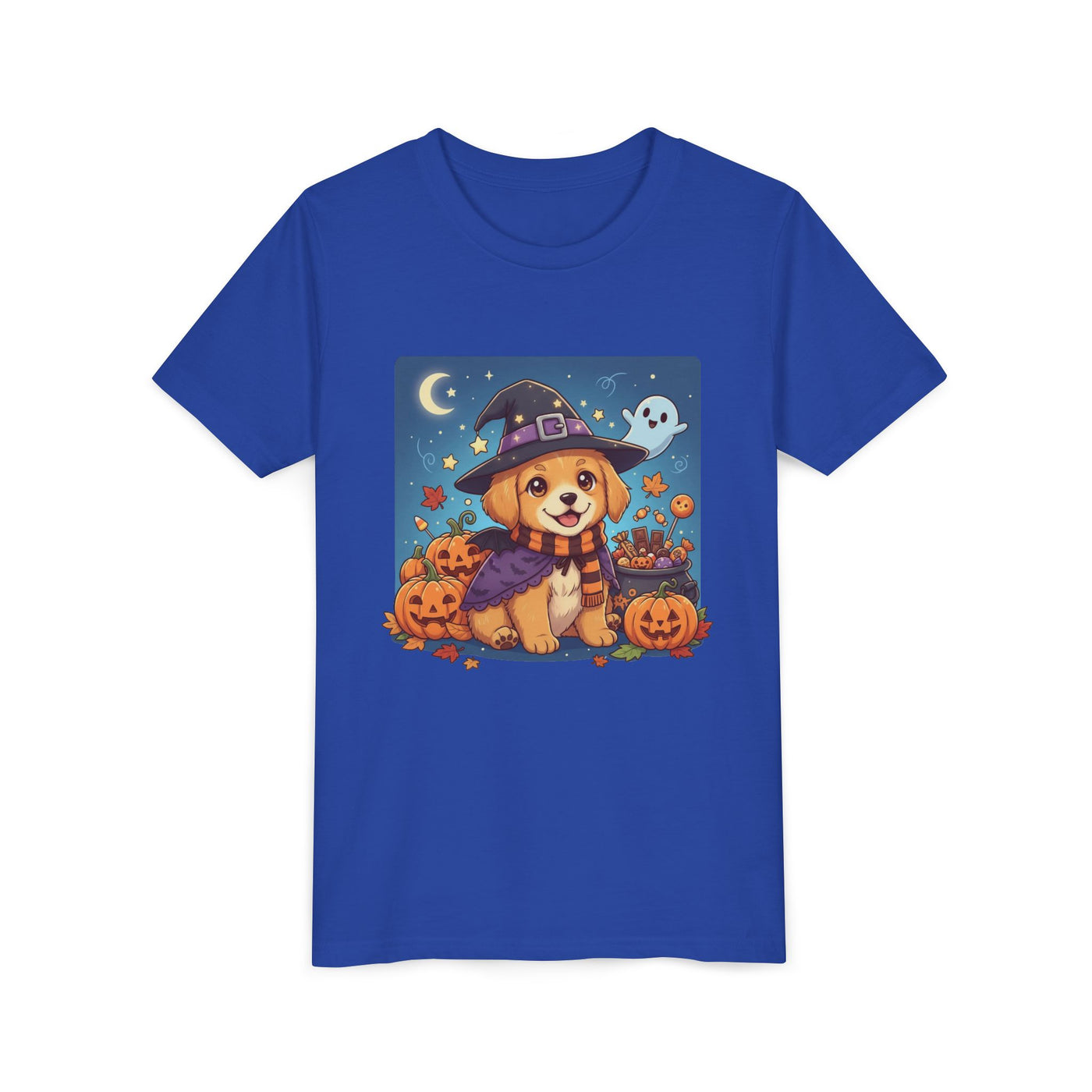 Halloween cute puppy anime style 6 Youth Tee, Short Sleeve T-Shirt, Kids Halloween Apparel, Cute Dog Tee, Fall Outfit for Children