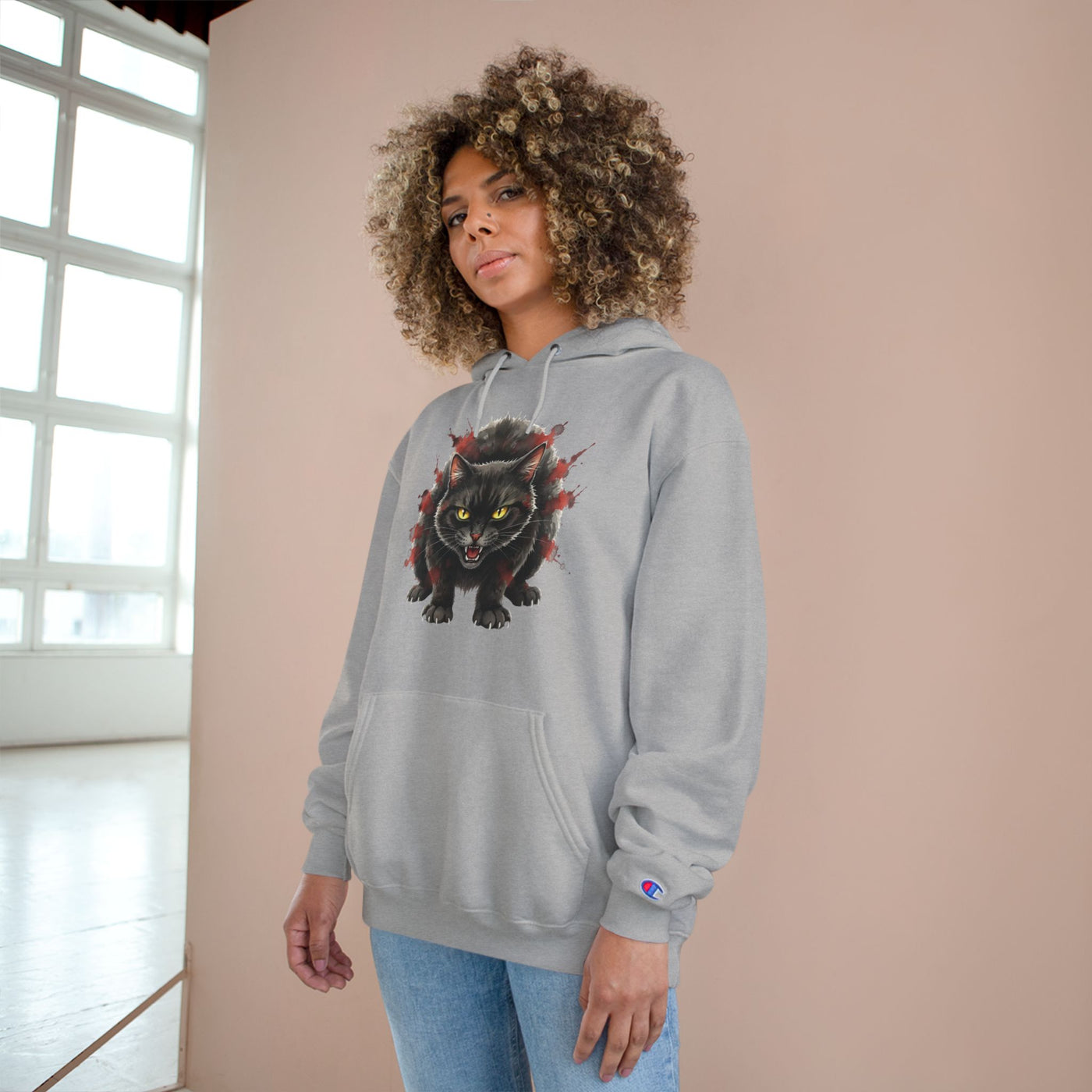 Mad Cat style 3 Men and Women Champion Hoodie