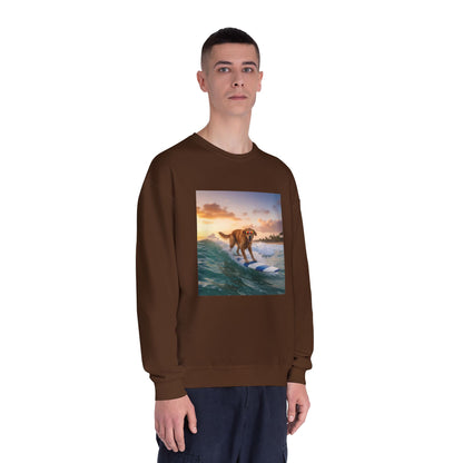 Surfing Dog Graphic Unisex NuBlend Crewneck Sweatshirt style 1