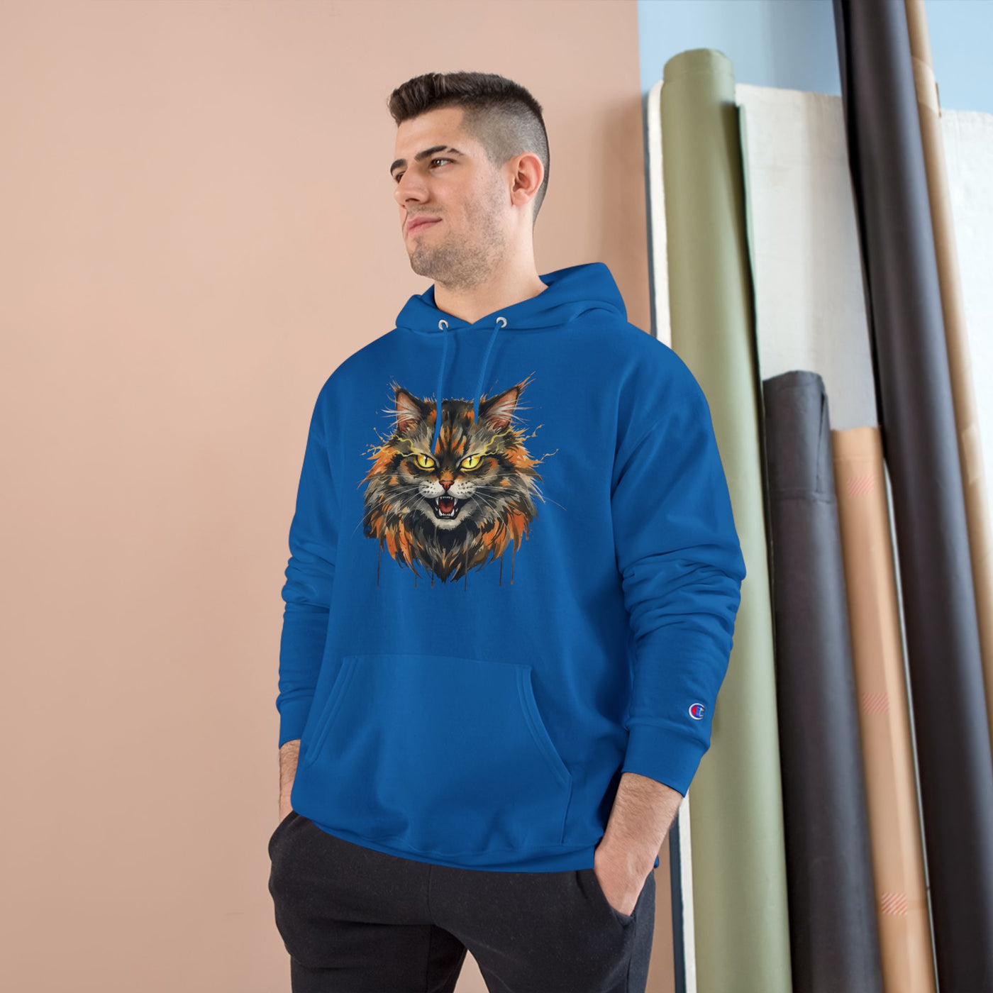 Mad Cat style 1 Men and Women Champion Hoodie