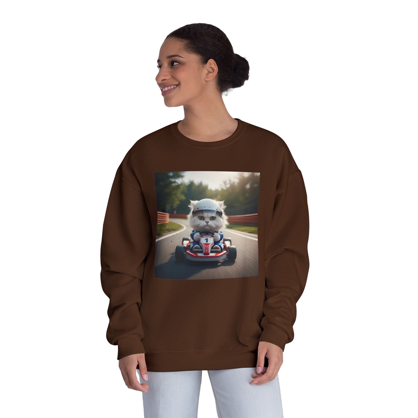 Go Kart Cat Unisex NuBlend Crewneck Sweatshirt style 1