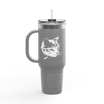 Cat Lover's Insulated Travel Mug, 40oz - Perfect for Coffee, Tea, Gifts for Pet Owners, Cat-Themed Drinkware, Valentine's Day, Birthday