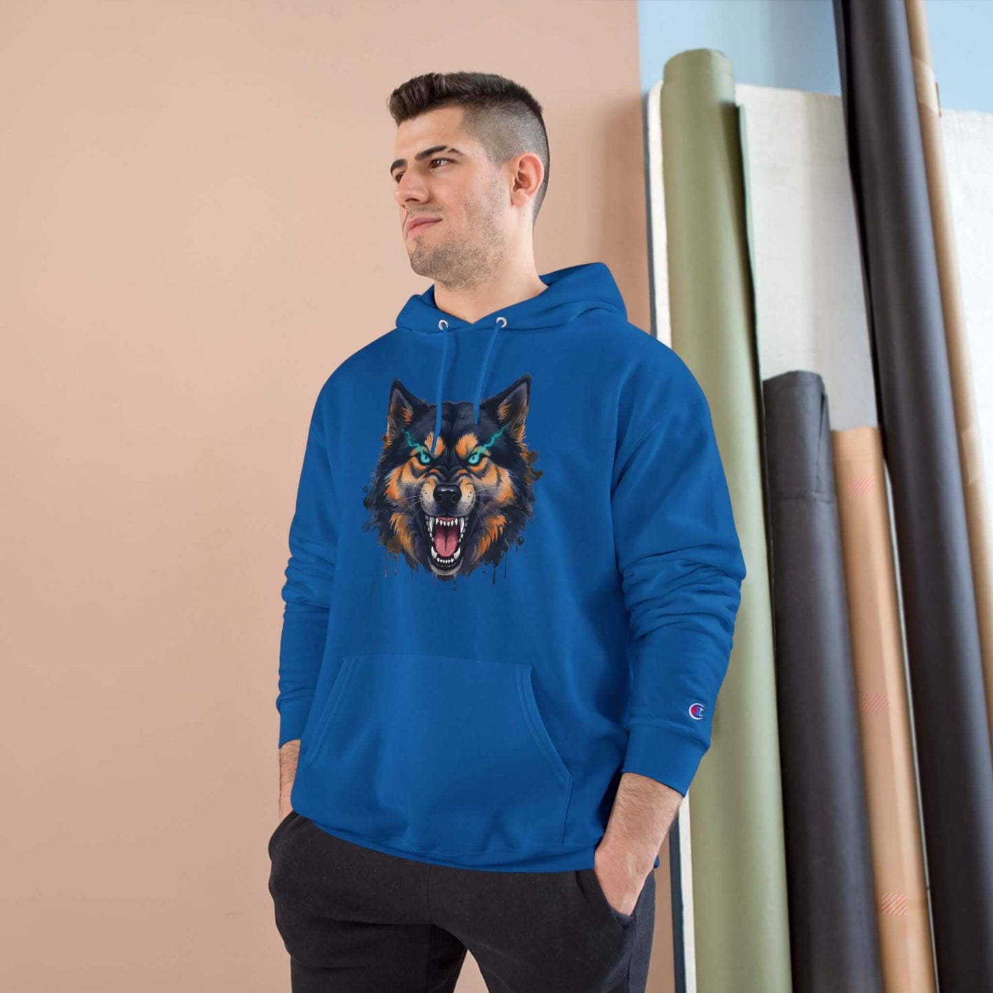 Angry Dog Men and Women Champion Hoodie style 1