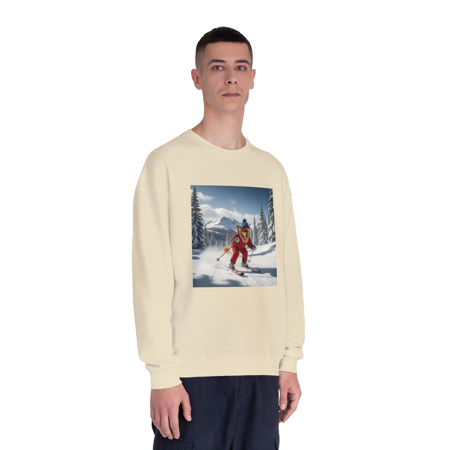 Skiing Dog Graphic Unisex NuBlend Crewneck Sweatshirt