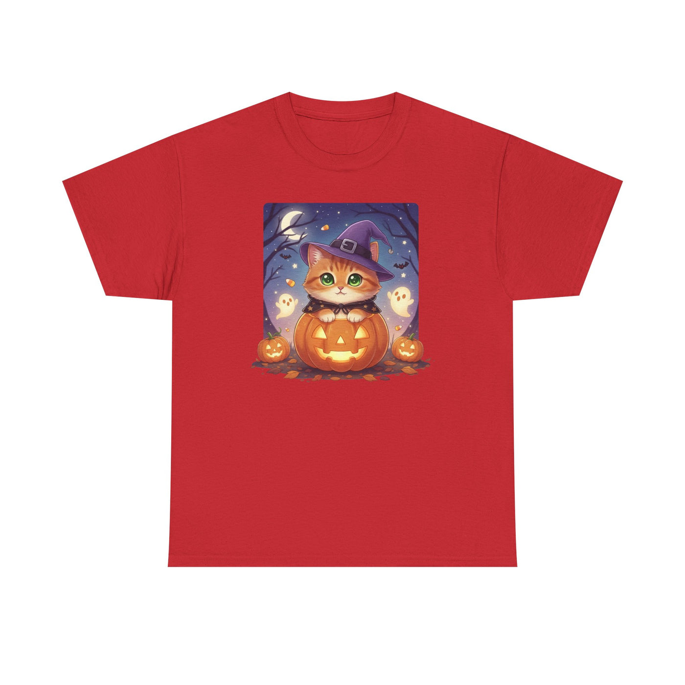 Halloween cute kitten anime style 2 Unisex Tee - Cute Cat T-Shirt for Pet Lovers, Cat Owners, Sports Enthusiasts, Gifts for Animal Lovers, Casual Everyday Wear