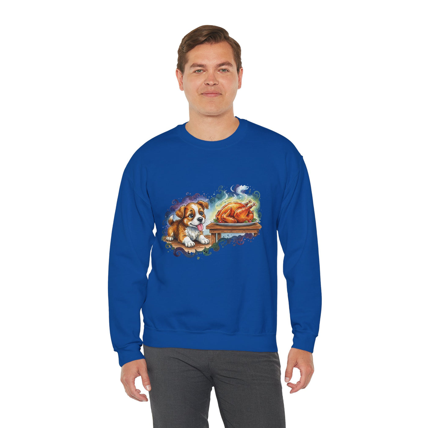 Watercolor painting style 6 Men & Women Cute Cat Pile Crewneck Sweatshirt