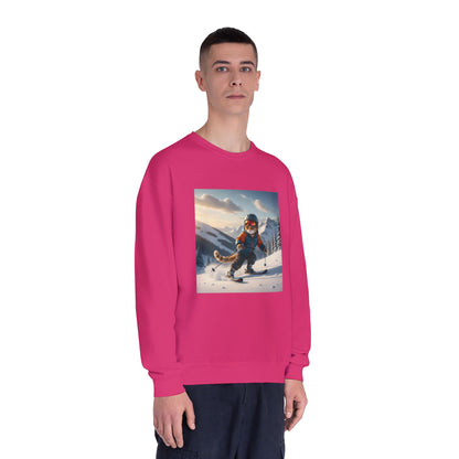 Skiing Cat Graphic Unisex NuBlend Crewneck Sweatshirt
