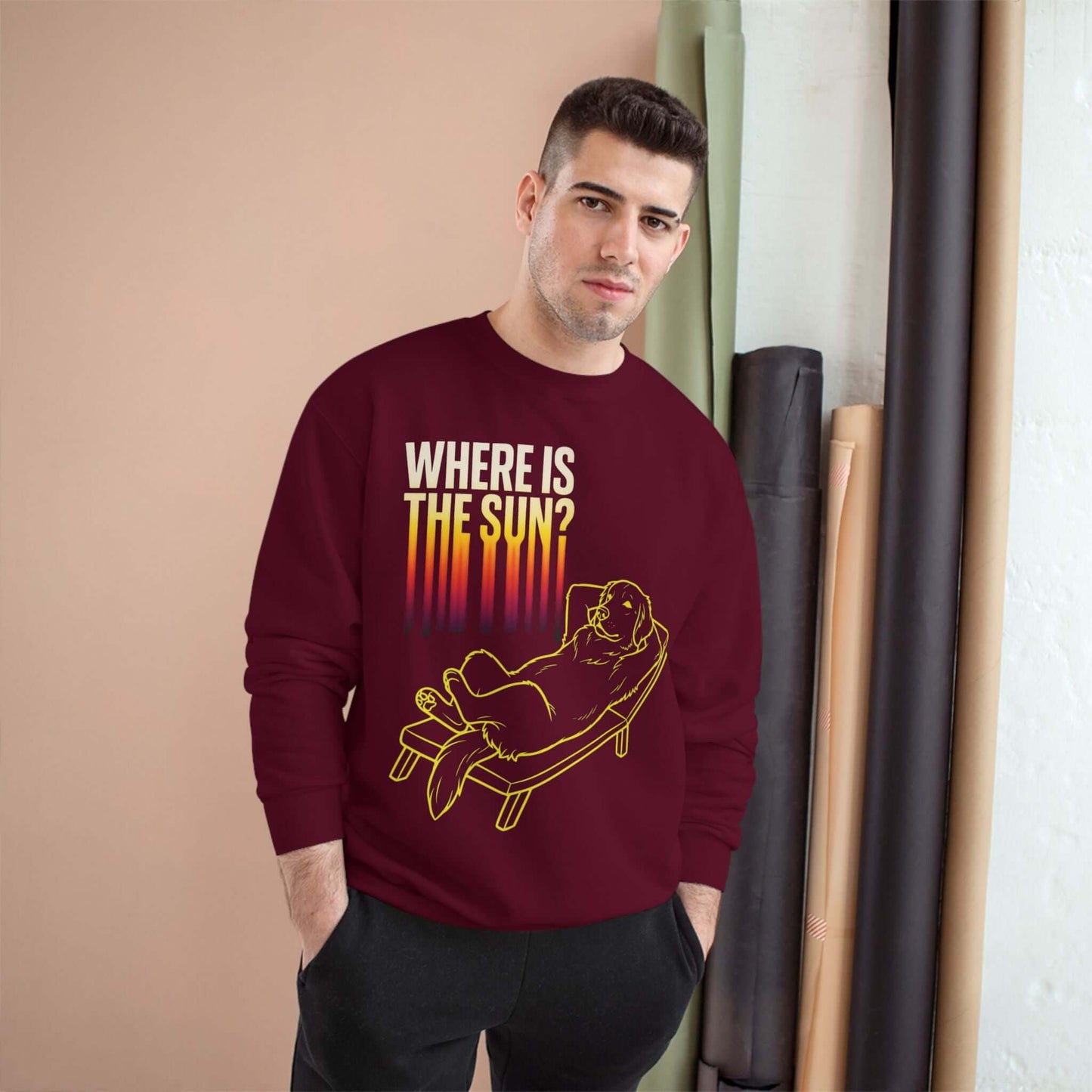 Where is the Sun - Dog Champion Unisex Crewneck Sweatshirt