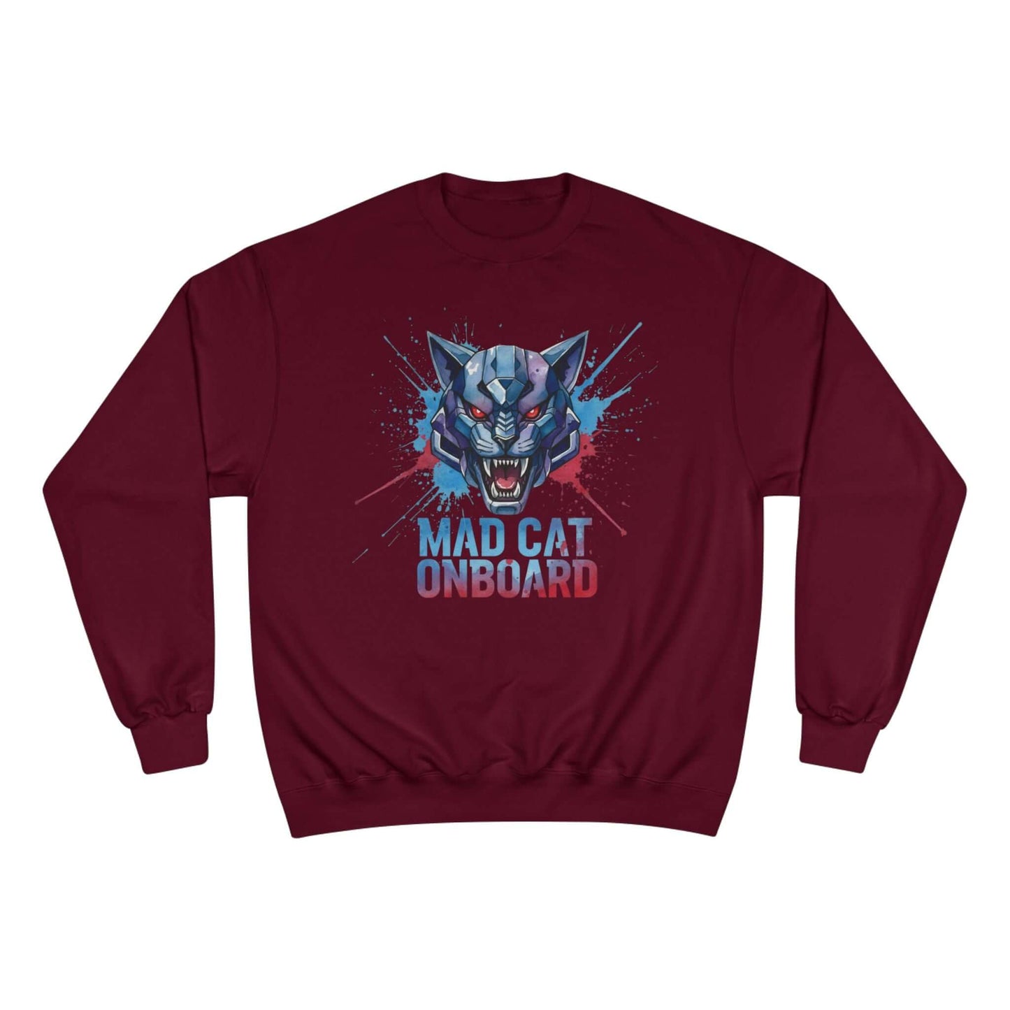Mad Cat Onboard Graphic Champion Crewneck Sweatshirt style 3