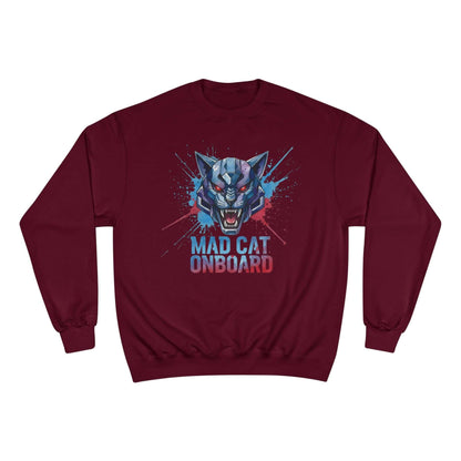 Mad Cat Onboard Graphic Champion Crewneck Sweatshirt style 3