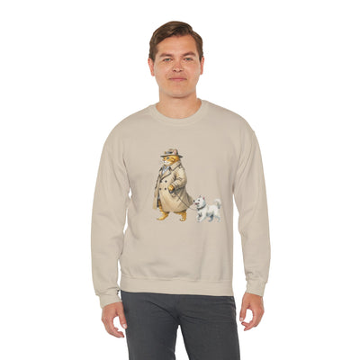 Watercolor painting style 11 Men & Women Cute Cat Pile Crewneck Sweatshirt