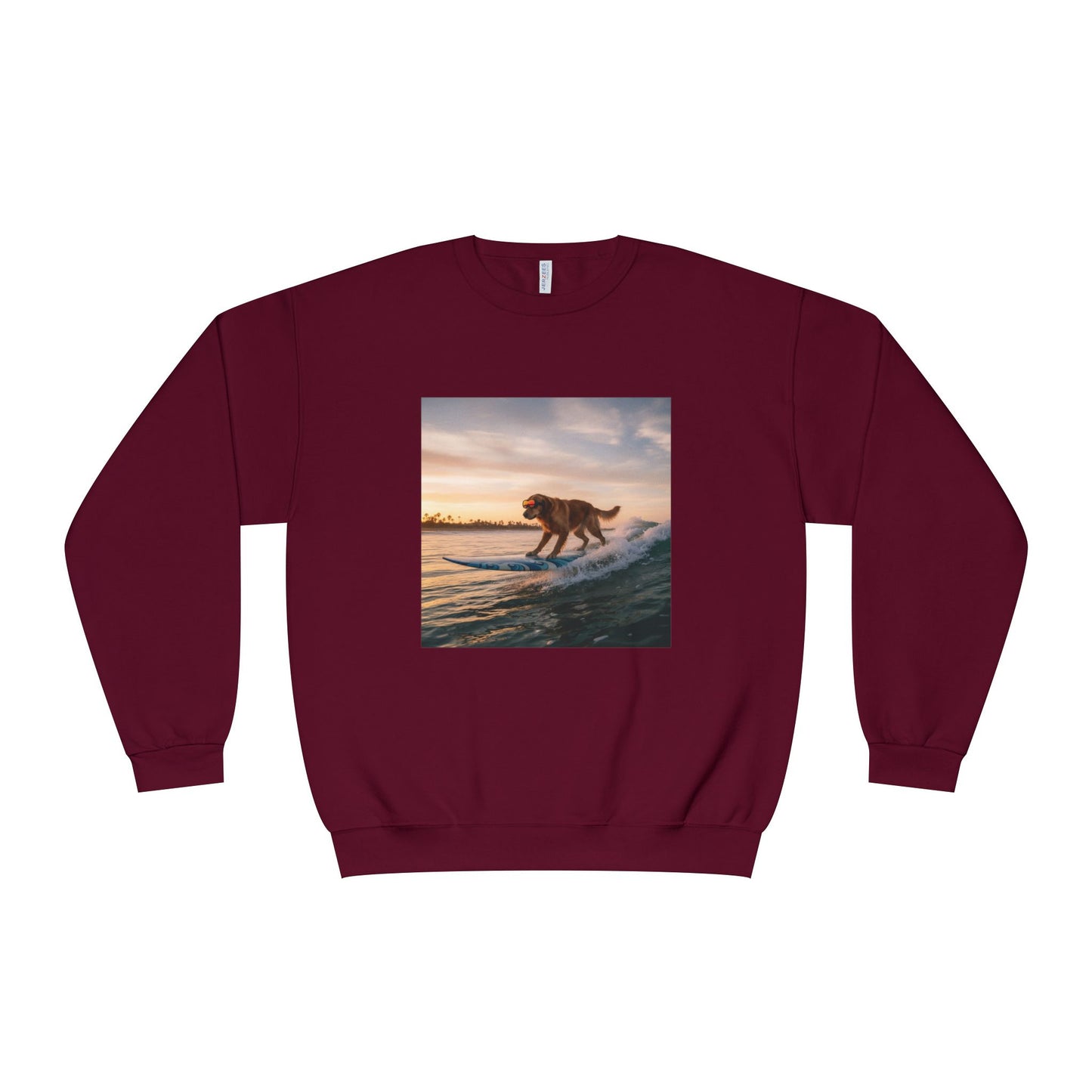 Surfing Dog Graphic Unisex NuBlend Crewneck Sweatshirt style 2