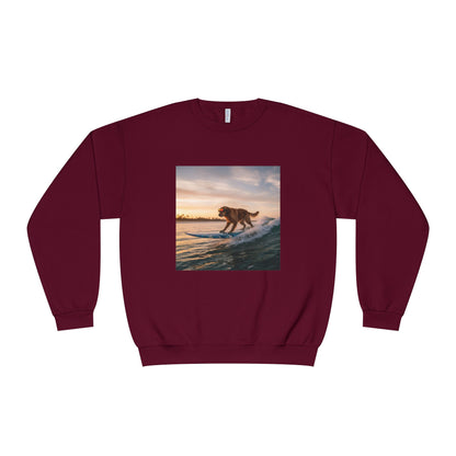 Surfing Dog Graphic Unisex NuBlend Crewneck Sweatshirt style 2