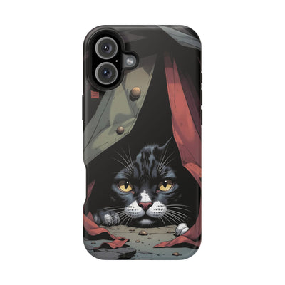 Cute Cats Magnetic Phone Case comic style 5, Cat Lover Gift, Impact-Resistant iPhone Case, Funny Pet Accessory, Unique Animal Design