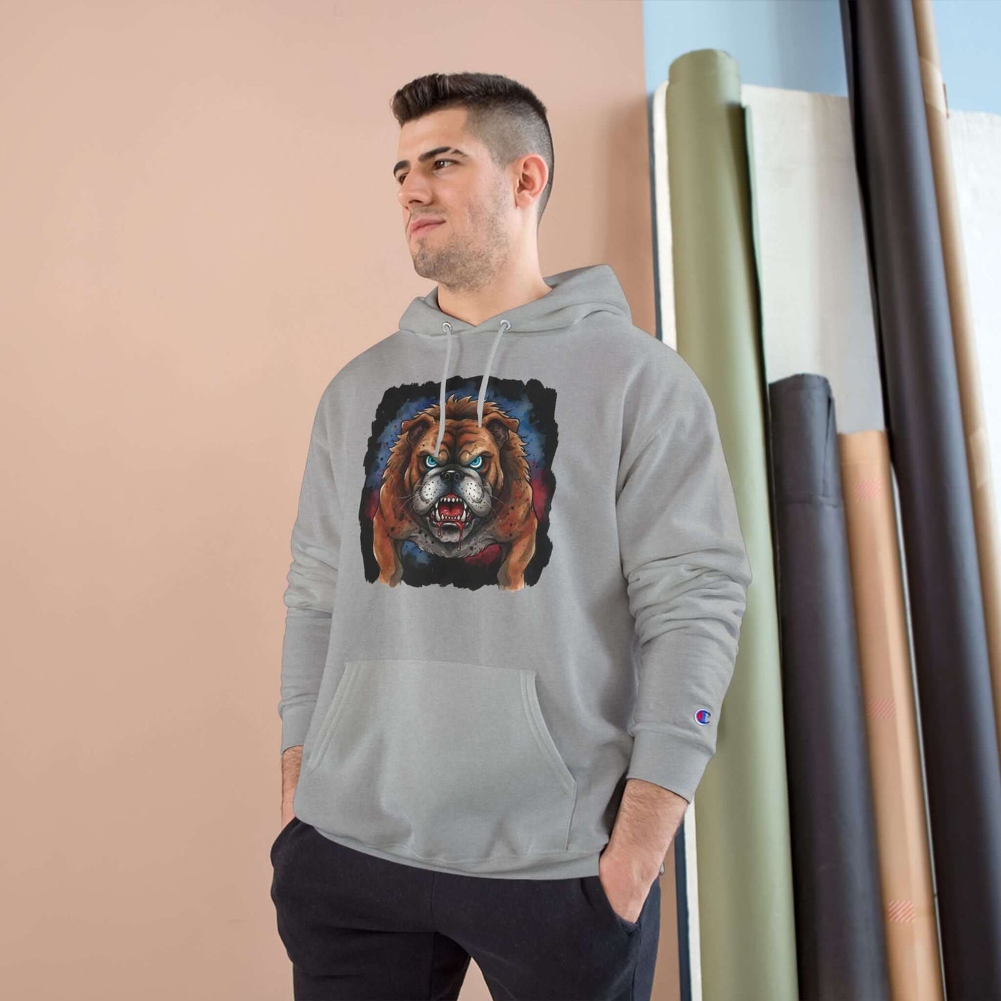 Angry Dog Men and Women Champion Hoodie style 4