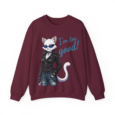 Cool Cat style 3 Unisex Crewneck Sweatshirt | Cozy Gift for Cat Lovers, Casual Wear, Unique Graphic Sweatshirt, Birthday Gift, Everyday Style