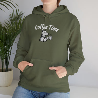 Coffee Time Dog Embroidered style 1 Unisex Pullover Hoodie