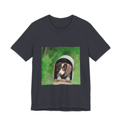 Puppy in mailbox - Unisex Jersey Short Sleeve Tee