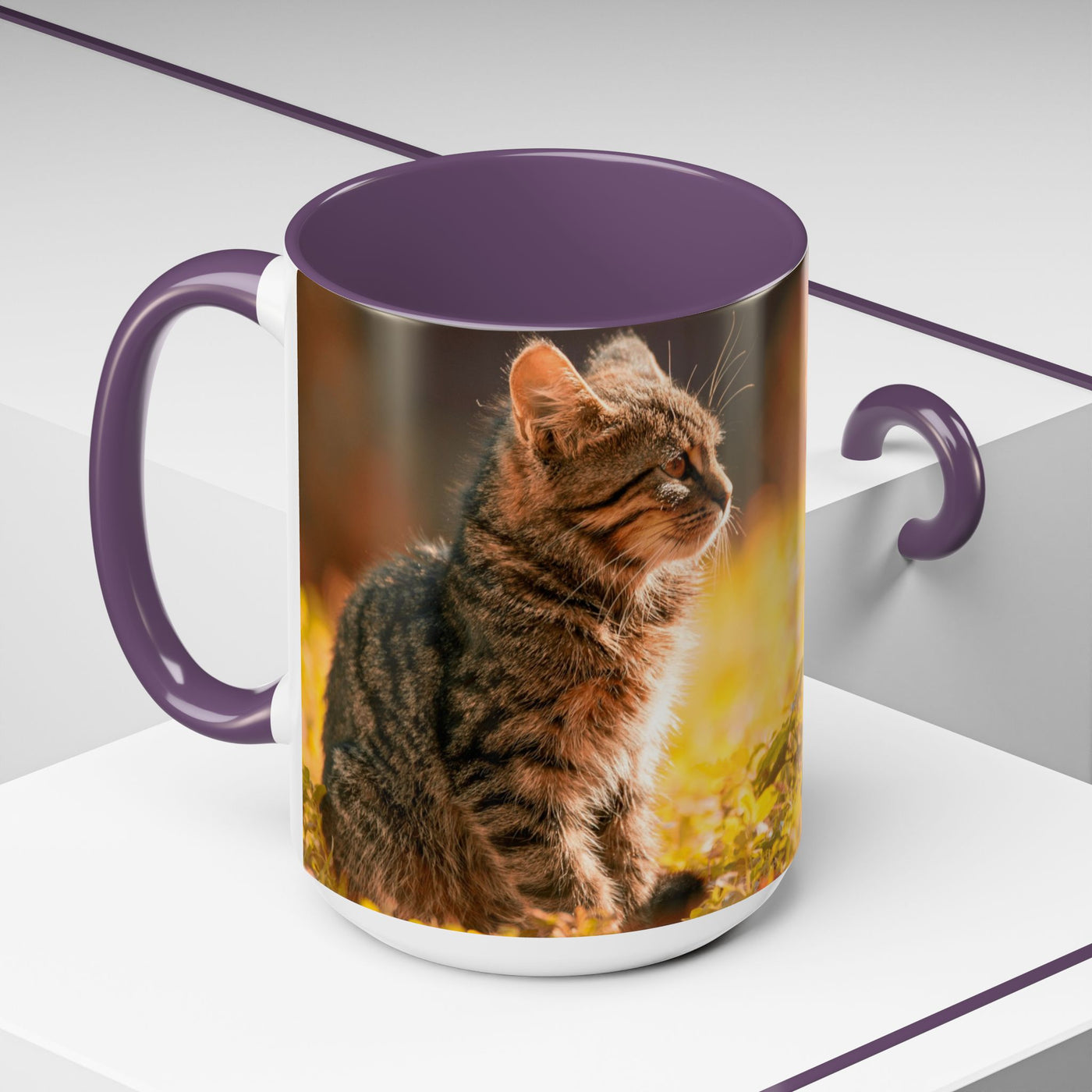 Golden Autumn Cat Coffee Mug - Cute Cat Mug, Nature Lover Gift, Cozy Kitchen Decor, Fall Drinkware, Cat Lover Gift
