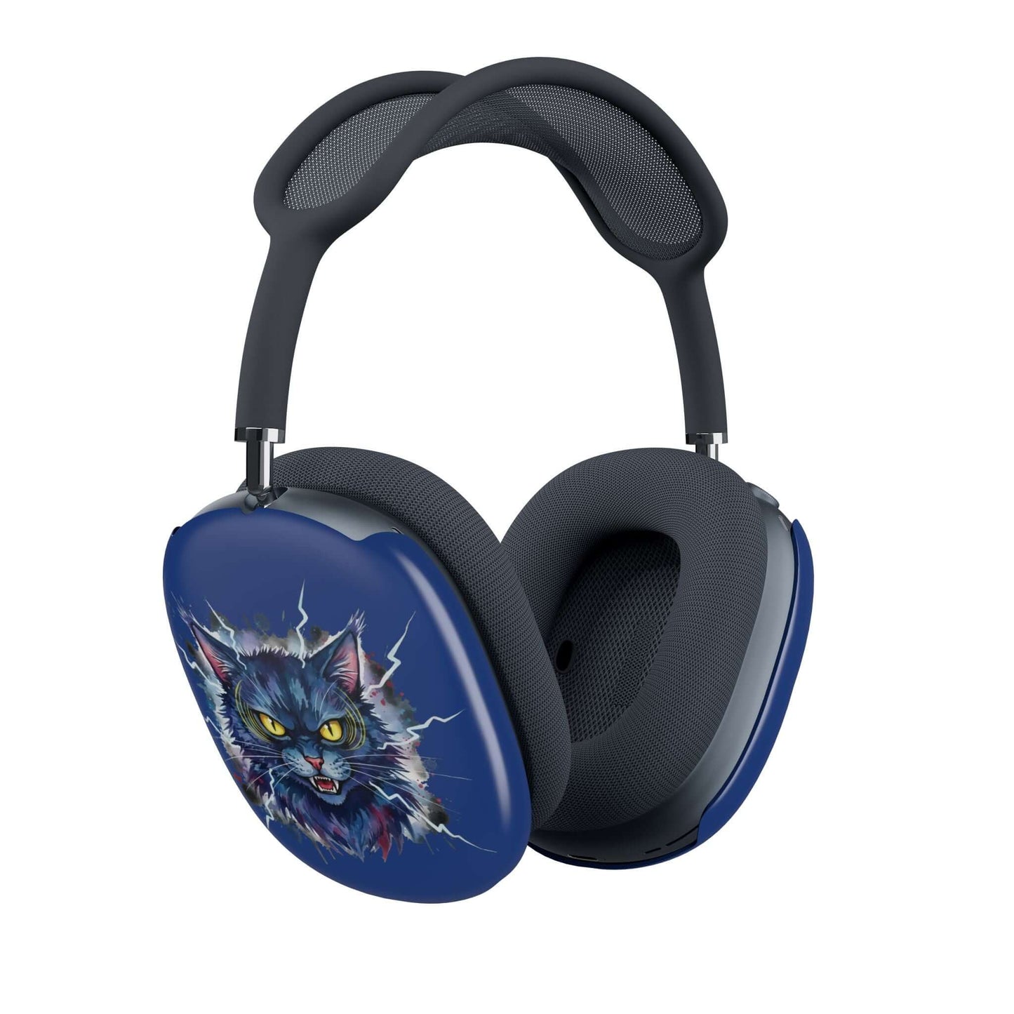 Blue Mad Cat Head AirPods Max Protective Shells