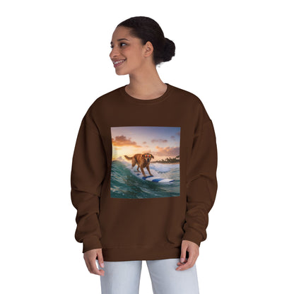 Surfing Dog Graphic Unisex NuBlend Crewneck Sweatshirt style 1