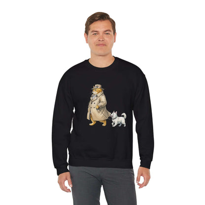 Watercolor Cat & Dog painting unisex Crewneck Sweatshirt style 2