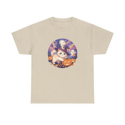 Halloween cute kitten anime style 1 Unisex Tee - Cute Cat T-Shirt for Pet Lovers, Cat Owners, Sports Enthusiasts, Gifts for Animal Lovers, Casual Everyday Wear