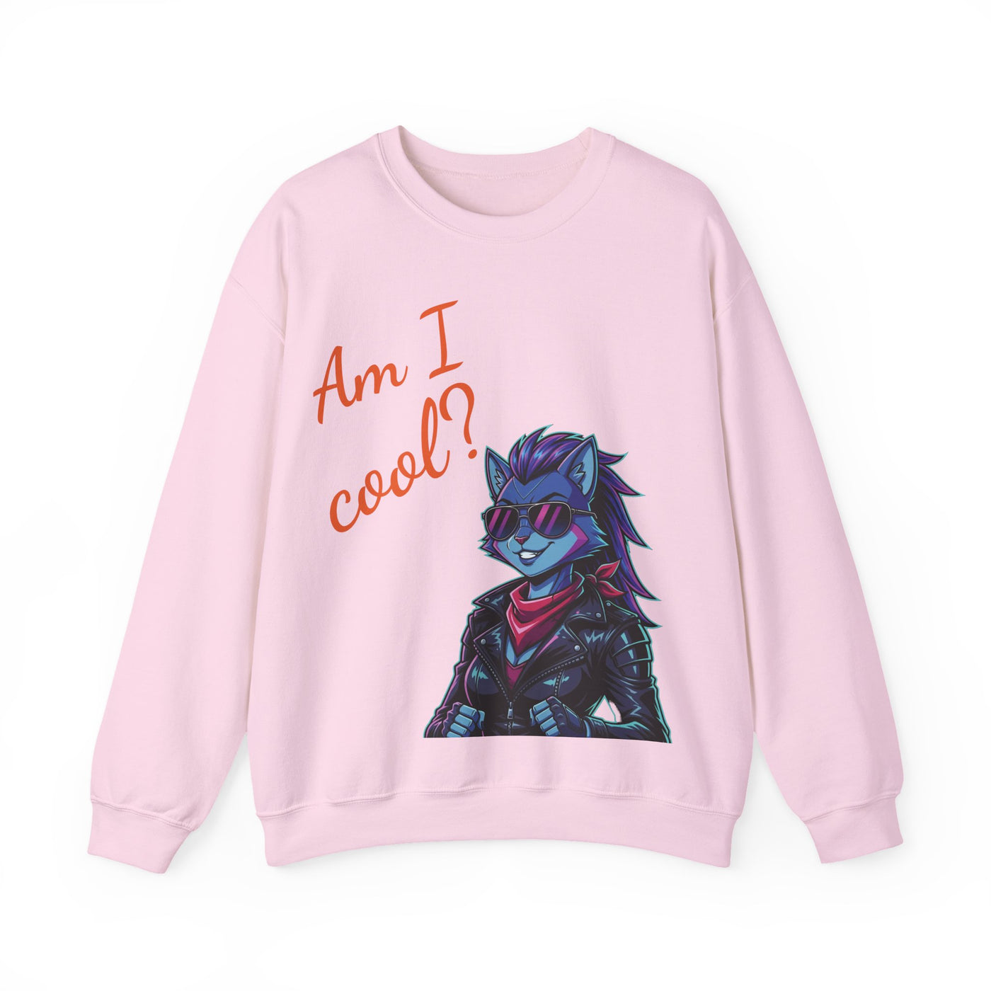 Cool Cat style 2 Unisex Crewneck Sweatshirt | Cozy Gift for Cat Lovers, Casual Wear, Unique Graphic Sweatshirt, Birthday Gift, Everyday Style