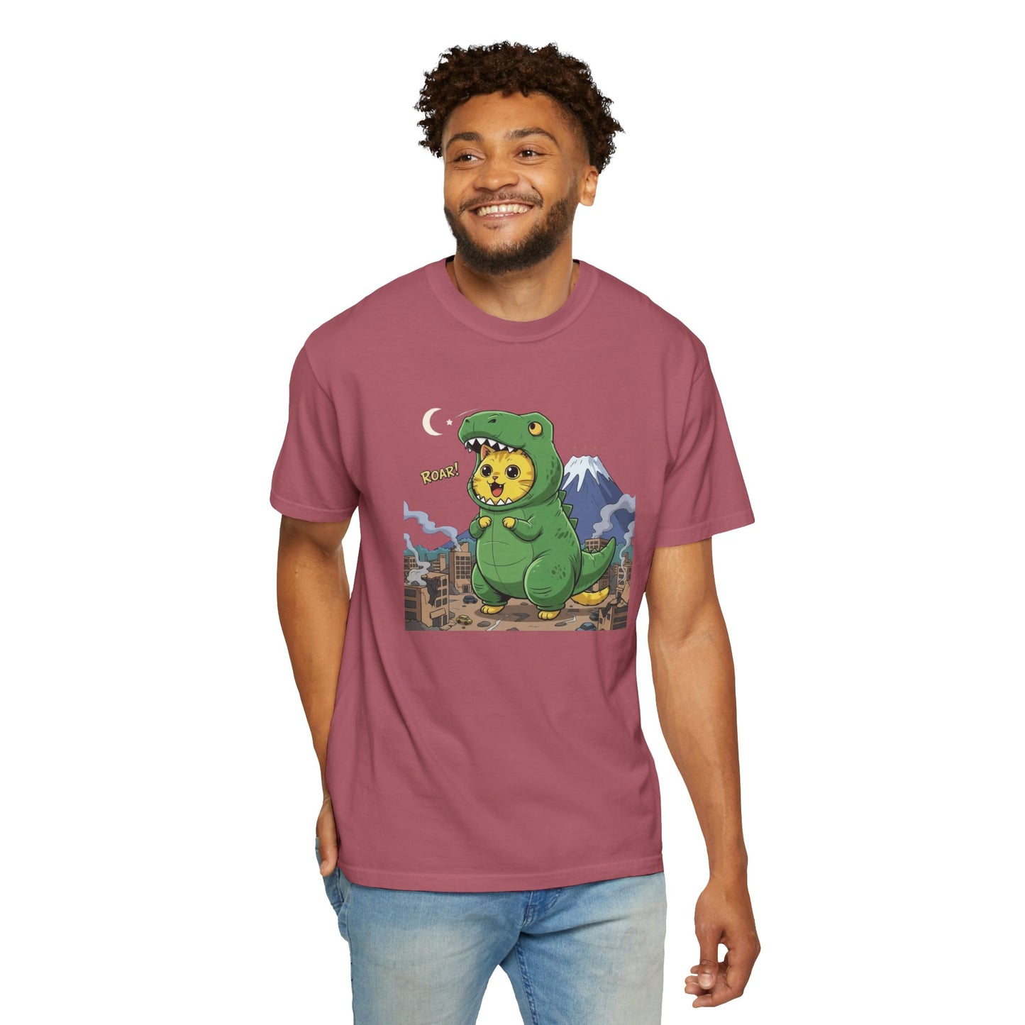 Cat cosplay Godzilla Funny Design Unisex T-Shirt style 1