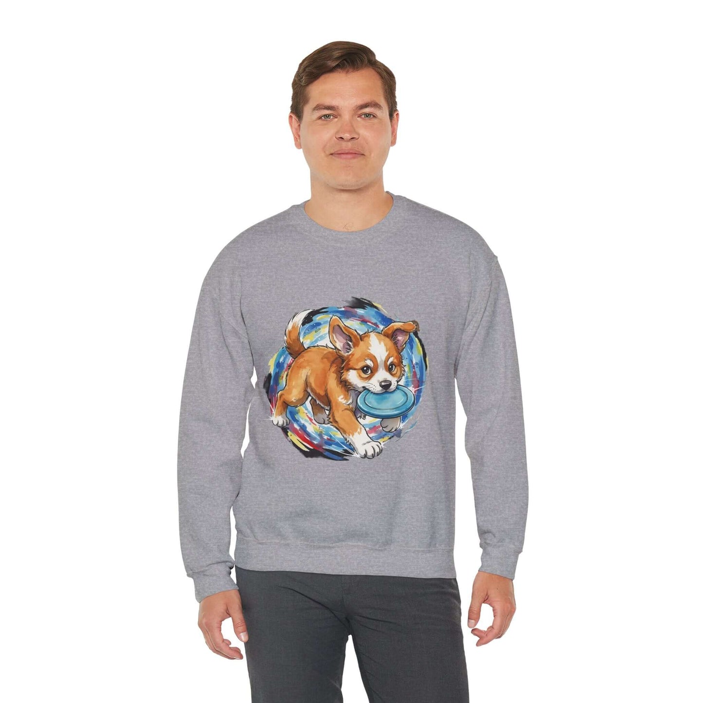 Watercolor Dog painting Unisex Crewneck Sweatshirt style 4