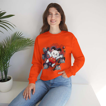 Watercolor Cat painting Unisex Crewneck Sweatshirt style 2