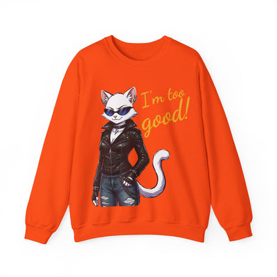 Cool Cat style 3 Unisex Crewneck Sweatshirt | Cozy Gift for Cat Lovers, Casual Wear, Unique Graphic Sweatshirt, Birthday Gift, Everyday Style