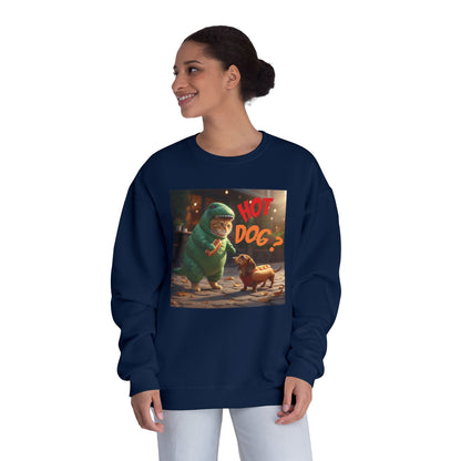Tyrannosaurus Cat & Hot Dog Unisex NuBlend Sweatshirt