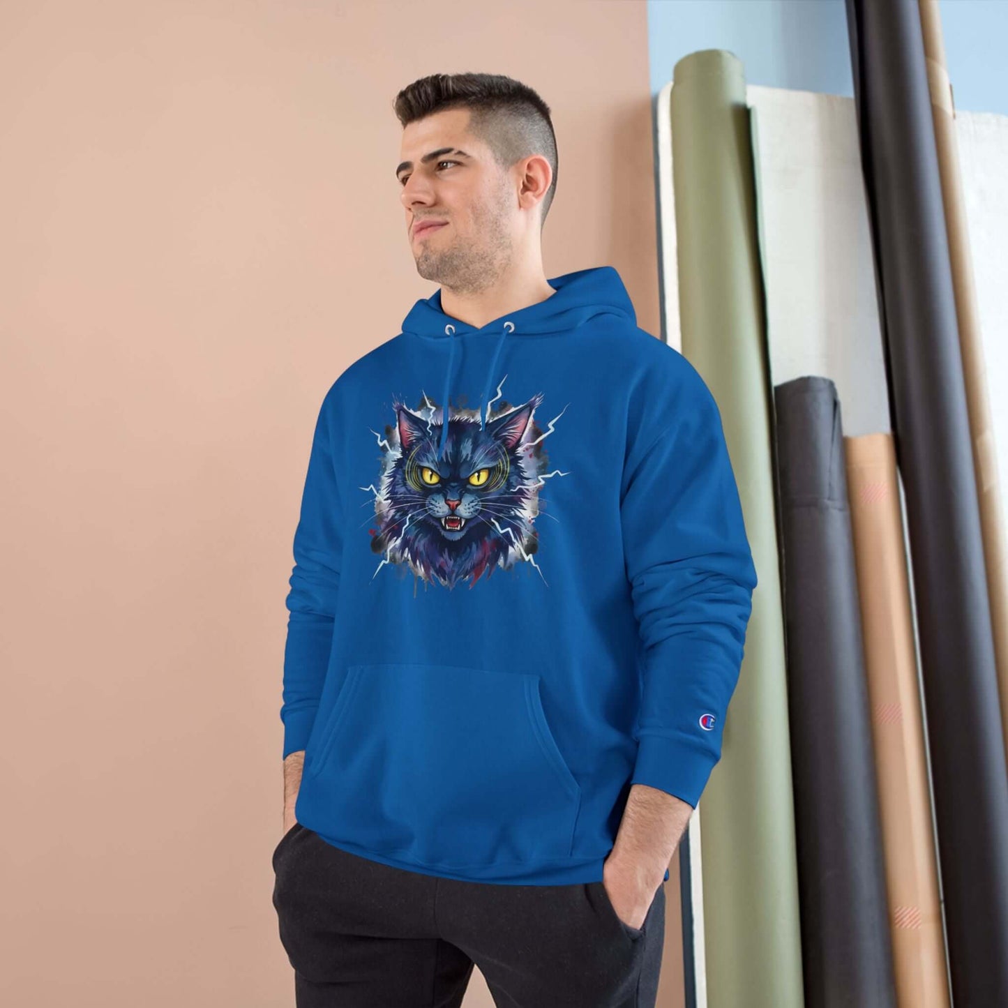 Mad Cat Men and Women Champion Hoodie style 4