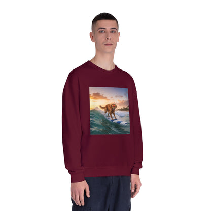 Surfing Dog Graphic Unisex NuBlend Crewneck Sweatshirt style 1