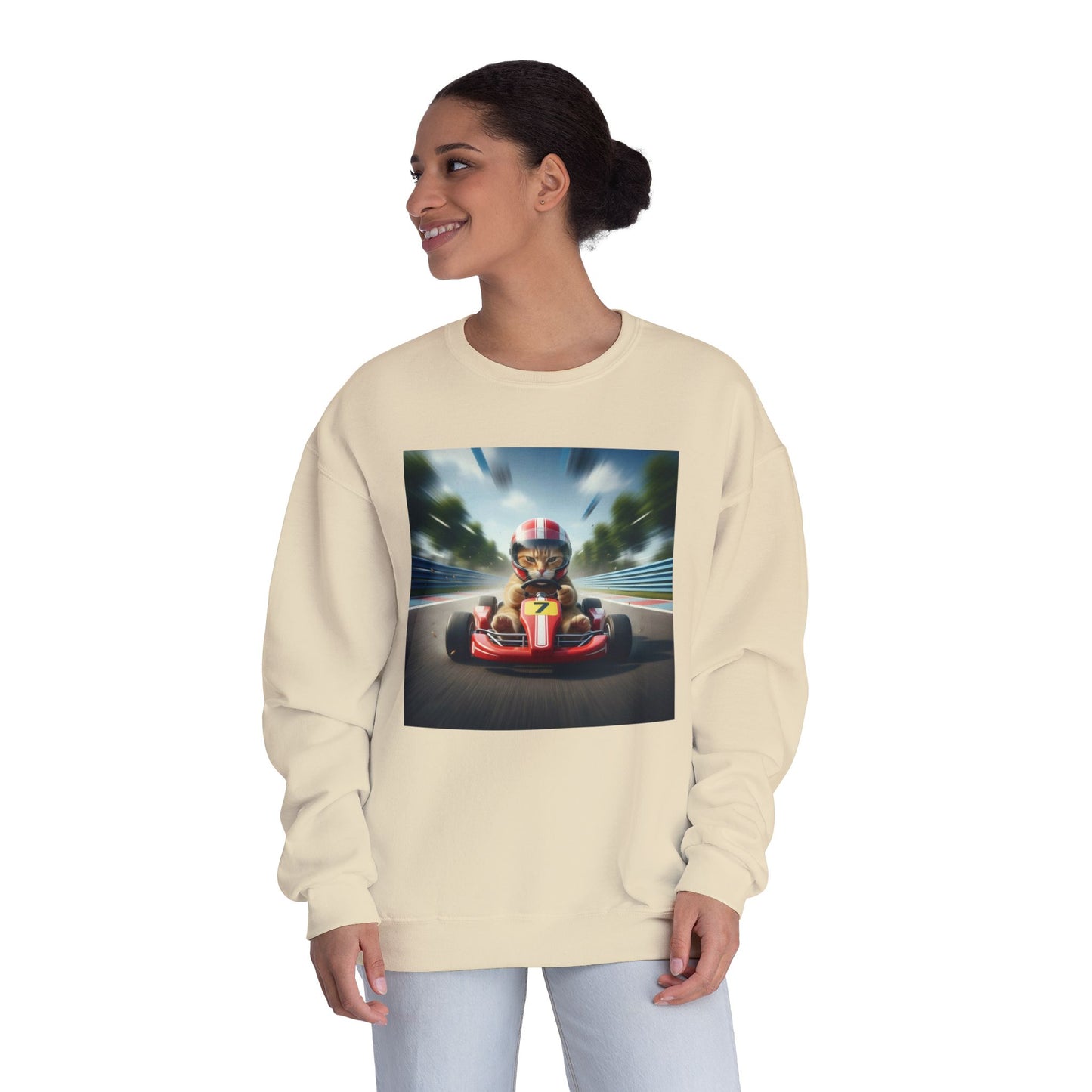 Go Kart Cat Unisex NuBlend Crewneck Sweatshirt style 3