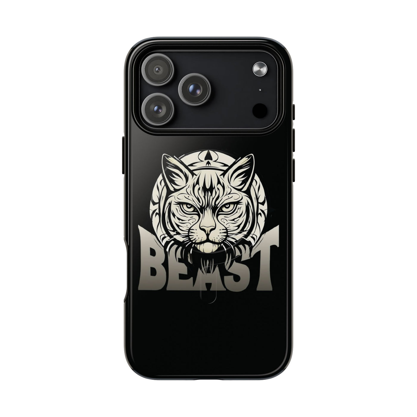 Beast Cat Black Tough Magnetic iPhone 17 / 17 Air / Pro / Pro Max Protective Case support MagSafe