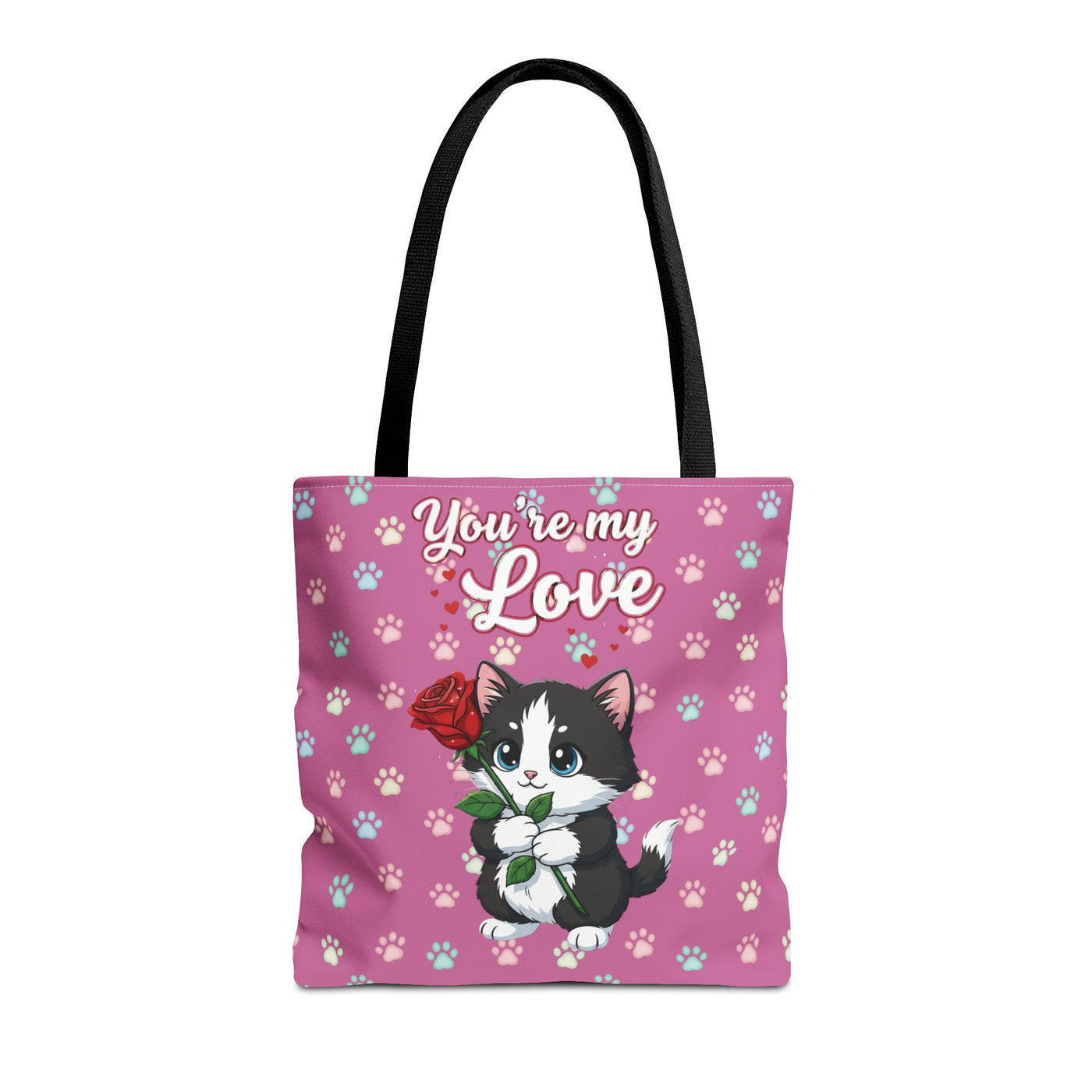 Cute Cat Lover Tote Bag - You're My Love style 1
