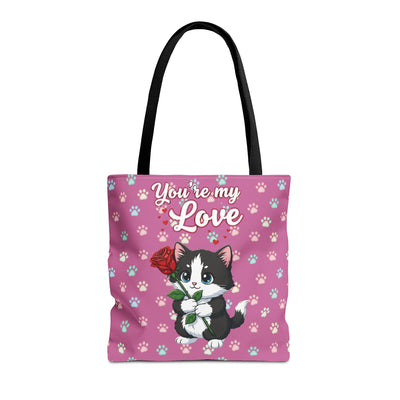 Cute Cat Lover Tote Bag - You're My Love style 1