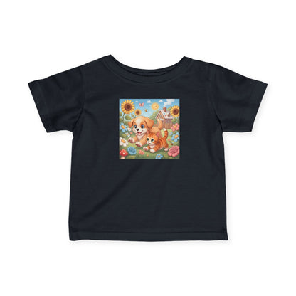 Puppy & Kitten Best Friends Infant Baby T-Shirt style 3