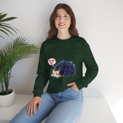 Watercolor painting style 1 Men & Women Cute Cat Pile Crewneck Sweatshirt