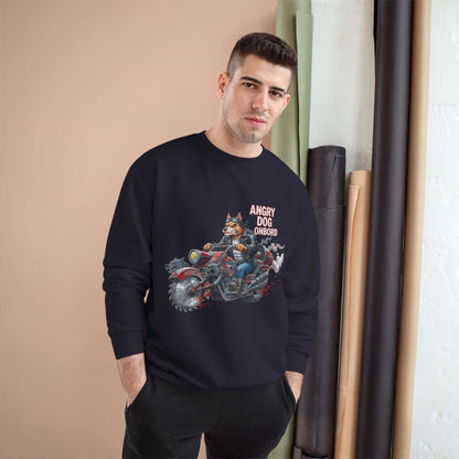 Angry Dog Onboard Graphic Champion Crewneck Sweatshirt style 3