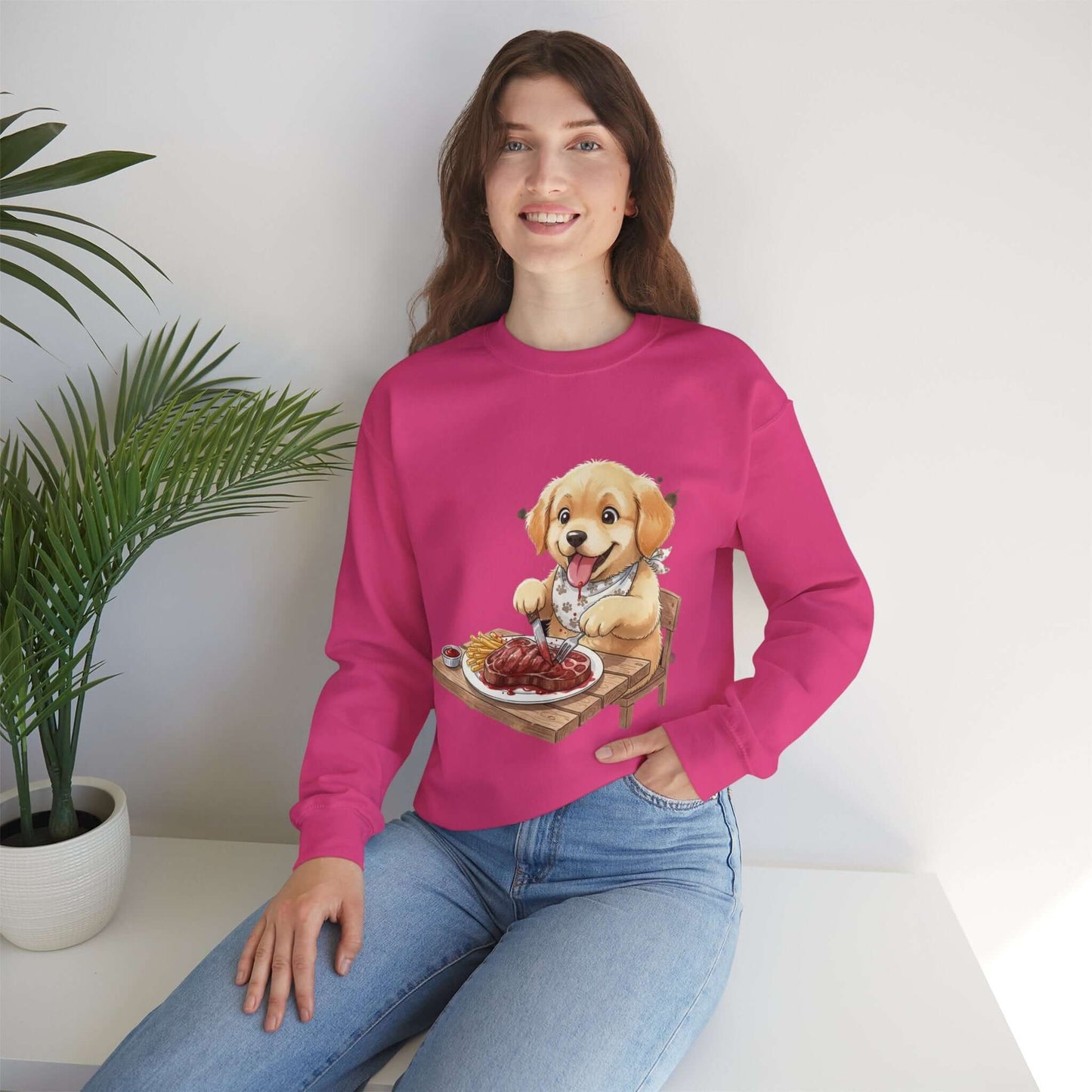 Watercolor Dog painting Unisex Crewneck Sweatshirt style 1