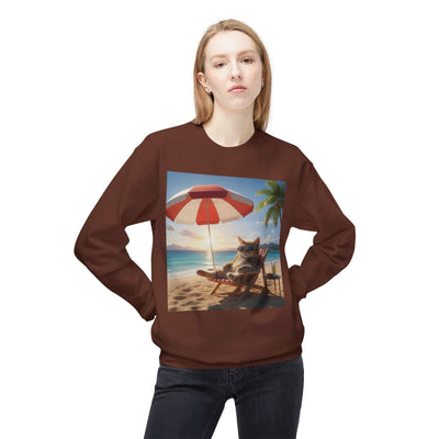 Beach Vibes Cat Crewneck Sweatshirt