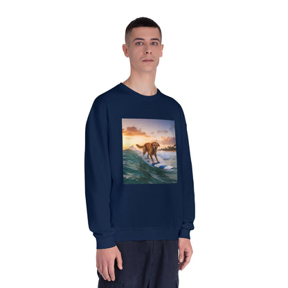 Surfing Dog Graphic Unisex NuBlend Crewneck Sweatshirt style 1