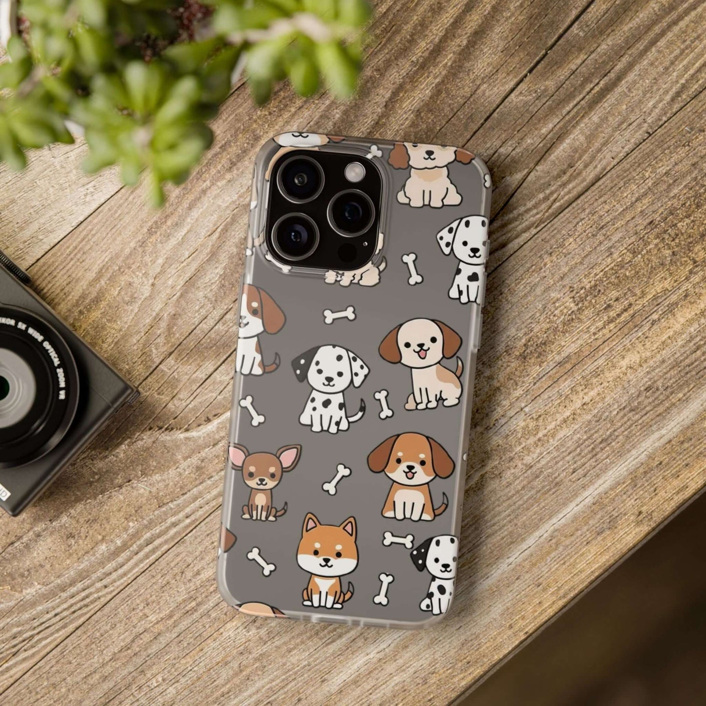 Funny Cute Dog Pattern iPhone 15 16 17 series Flexi Case