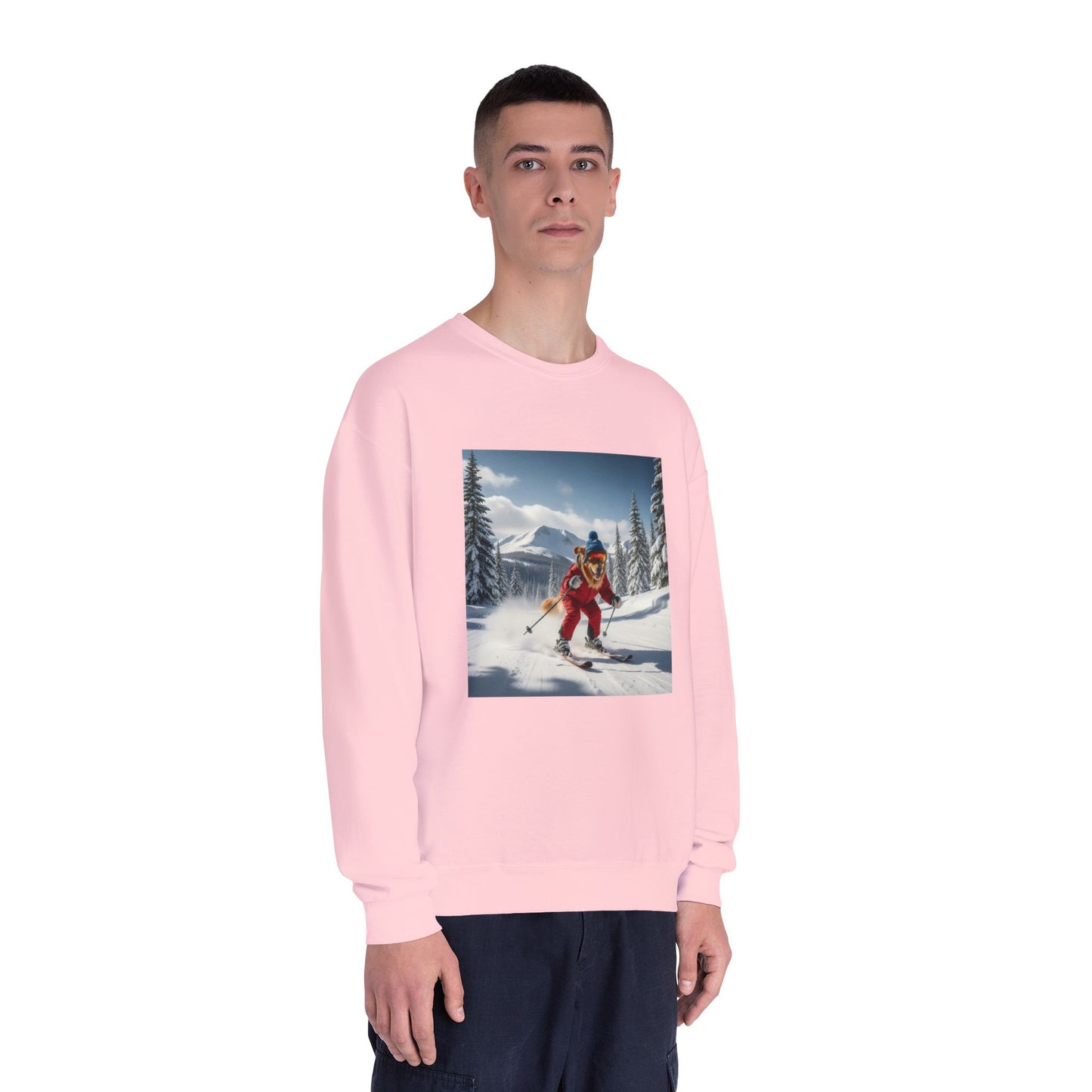 Skiing Dog Graphic Unisex NuBlend Crewneck Sweatshirt