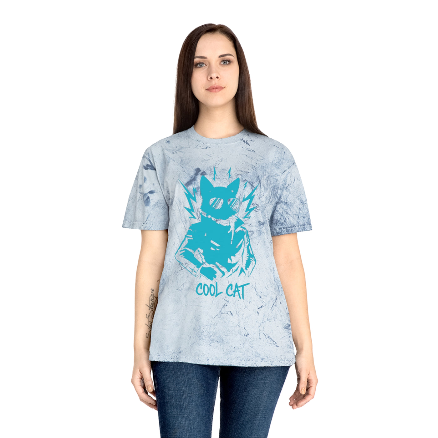 Blue Cool Cat Unisex T-Shirt - Vibrant Graphic Tee, Gift for Cat Lovers, Casual Wear, Streetwear, Unique Style