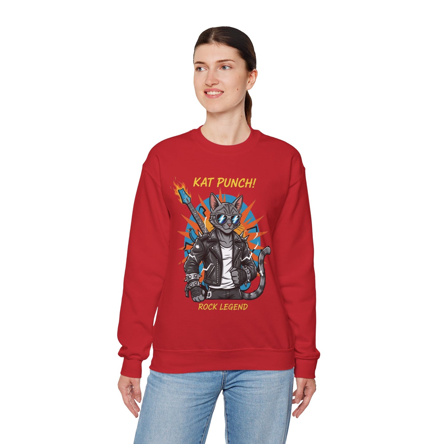 Cool Cat Unisex Heavy Blend Crewneck Sweatshirt style 1
