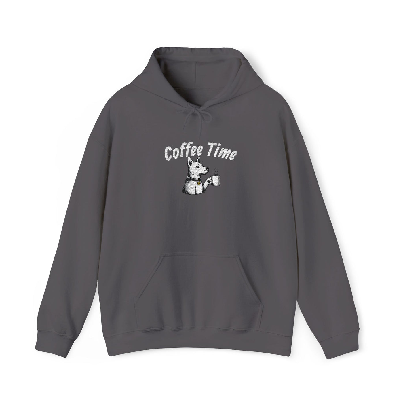 Coffee Time Dog Embroidered style 1 Unisex Pullover Hoodie